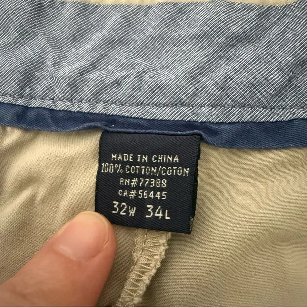 J Crew Pants Mens 32x34 Beige Essex Pant Chino Straight Leg Lightweight Coastal